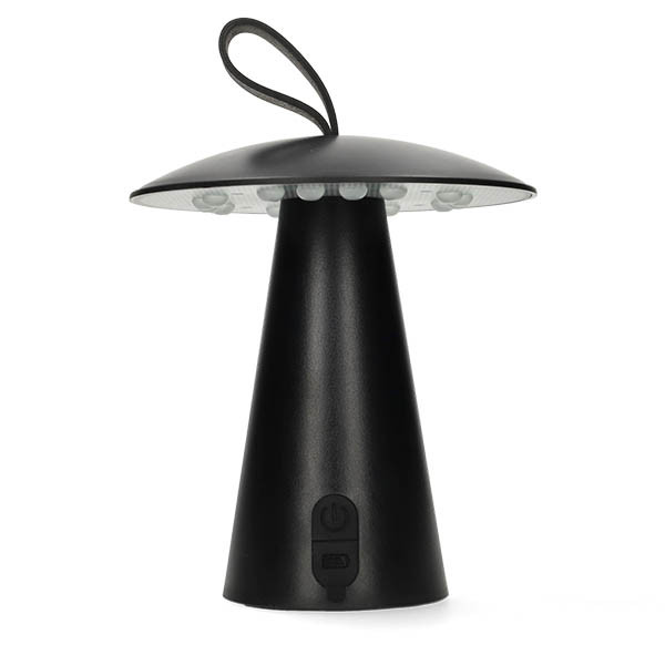 PerfectLED Tafellamp buiten | PerfectLED | Ø 15 x 17 cm (Led, Warm wit, Oplaadbaar, Kunststof, Handvat, 16 leds, USB C, Zwart) AF5000830 K170105245 - 1