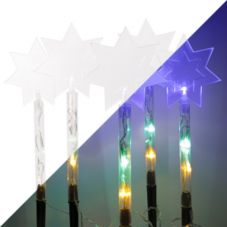 PerfectLED Tuinsteker kerst | 5 stuks (15 Multi LEDs, Batterijen, 37.5 x 10.5 cm, Kerstster, Timer) AX5307250 K150303776 - 