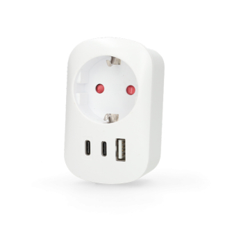 PerfectLED Verloopstekker | PerfectLED (Vierweg, 16 A, USB A, USB C, Wit) KT1000290 K151001009