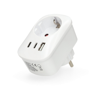 PerfectLED Verloopstekker | PerfectLED (Vierweg, 16 A, USB A, USB C, Wit) KT1000290 K151001009 - 2
