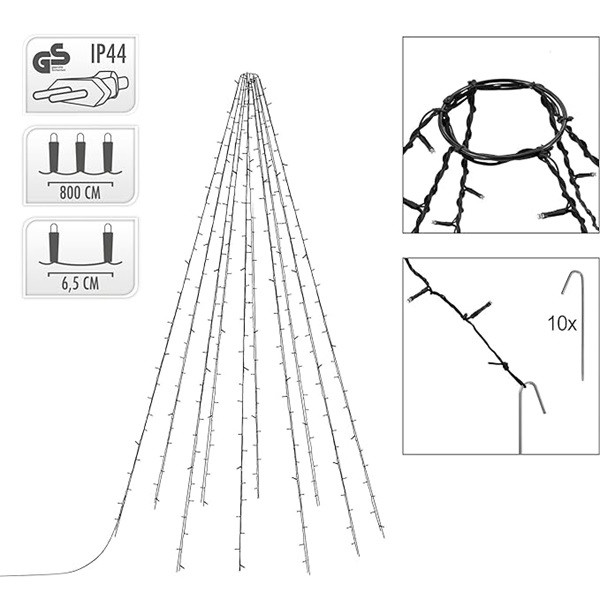 PerfectLED Vlaggenmast kerstboom | 10 x 8 meter (360 leds, Buiten) AX8106120 K150302035 - 6