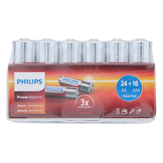 Philips AA + AAA batterijen | Philips | 40 stuks (24x AA, 16x AAA, Alkaline, 1.5V) 695161399520 K105005058 - 4