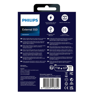 Philips Externe SSD | Philips | 1 TB (USB-C, USB 3.2) FM01SS030P/00 K170302170 - 4