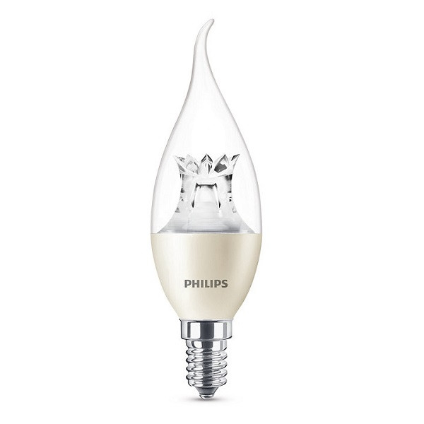 led lamp e14 kaars met punt philips 4w 250lm 2200 2700k dimbaar warmglow philips kabelshop nl