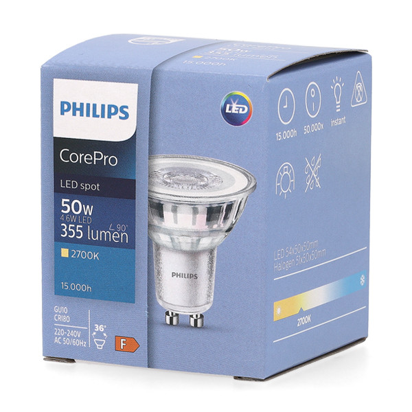 Philips Led spot GU10 | Philips (4.6W, 355lm, 2700K) 2014075010 K150204334 - 3