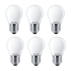 Philips Ledlamp E27 | Kogel | Philips | 6 stuks (4.3W, 470lm, 2700K)  V150204468 - 1