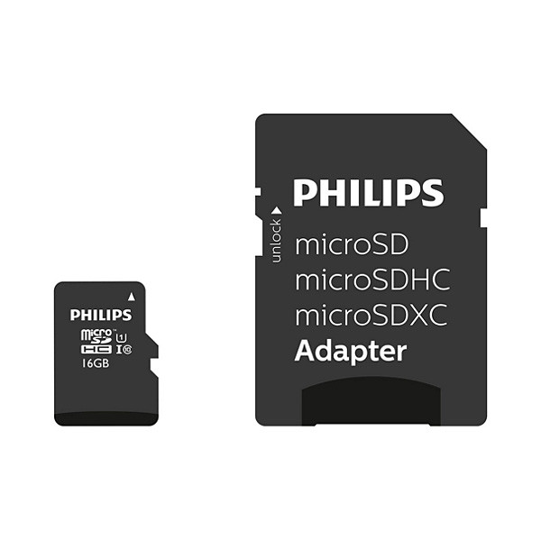 Philips Micro SDHC kaart met adapter | Philips | 16 GB (Class 10) FM16MP45B/00 K170302166 - 1