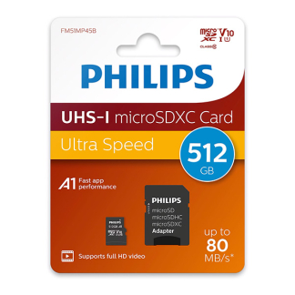 Philips Micro SDXC kaart | Philips | 512 GB (Class 10) FM51MP45B/00 K170302165 - 2