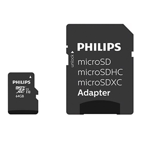 Philips Micro SDXC kaart met adapter | Philips | 64 GB (Class 10) FM64MP45B/00 K170302162 - 1