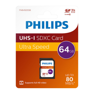 Philips SDXC kaart | Philips | 64 GB (Class 10) FM64SD55B/00 K170302167 - 2