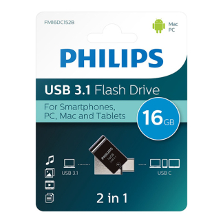 Philips USB stick | Philips | 16 GB (USB A en USB C, USB 3.1) FM16DC152B/00 K170302174 - 2