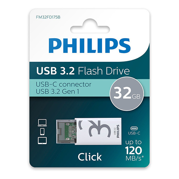 Philips USB stick | Philips Click | 32 GB (USB C, USB 3.2) FM32FD175B/00 K170302178 - 4