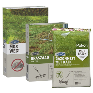 Pokon Compleet gazonpakket | Pokon | 250 m² (Gazonmest mest kalk, graszaad en mosbestrijder)  K170116022 - 