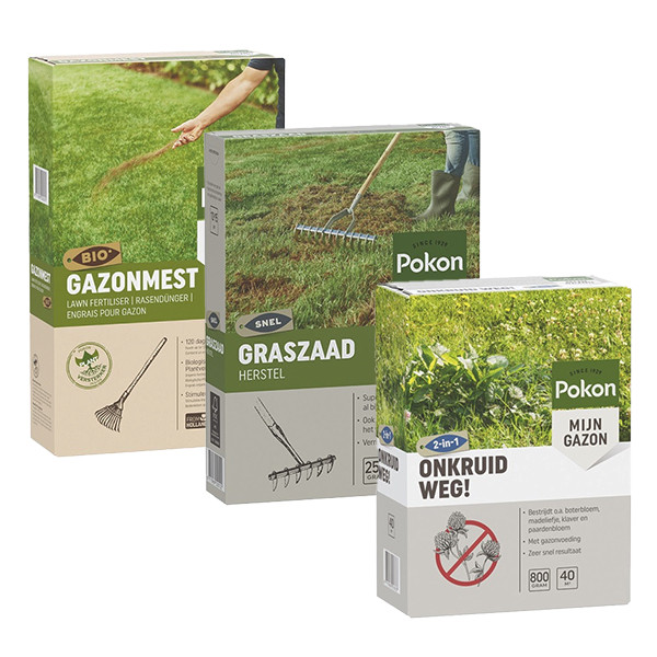 Pokon Compleet gazonpakket | Pokon | 30 m² (Gazonmest, graszaad en onkruidverdelger)  K170116024 - 1