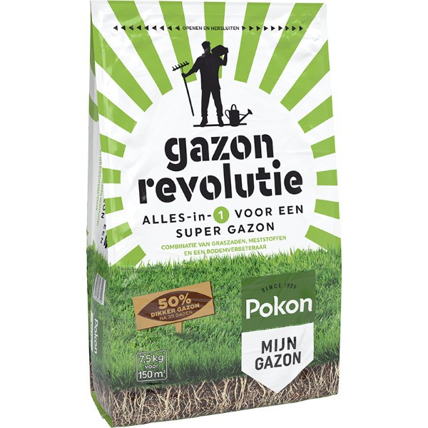 Pokon Gazon hersteller | Pokon | 150 m² (Graszaad, Meststof, Bodemverbeteraar, 7.5 kg) 7202110018 K170115632 - 1