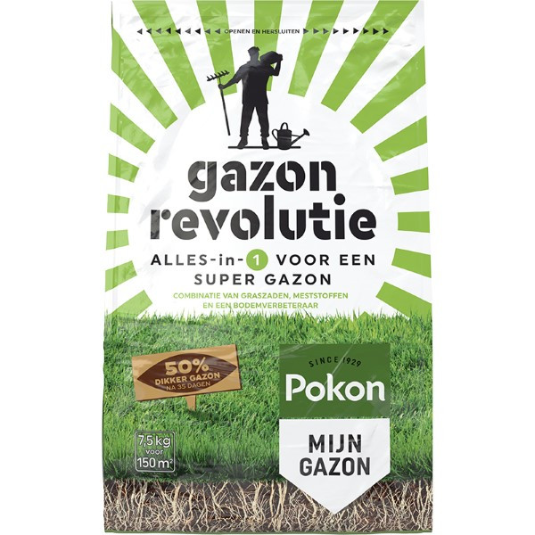 Pokon Gazon hersteller | Pokon | 150 m² (Graszaad, Meststof, Bodemverbeteraar, 7.5 kg) 7202110018 K170115632 - 2