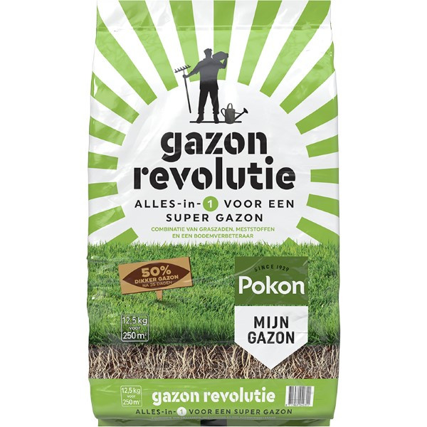 Pokon Gazon hersteller | Pokon | 250 m² (Graszaad, Meststof, Bodemverbeteraar, 12.5 kg) 722194 K170115758 - 2