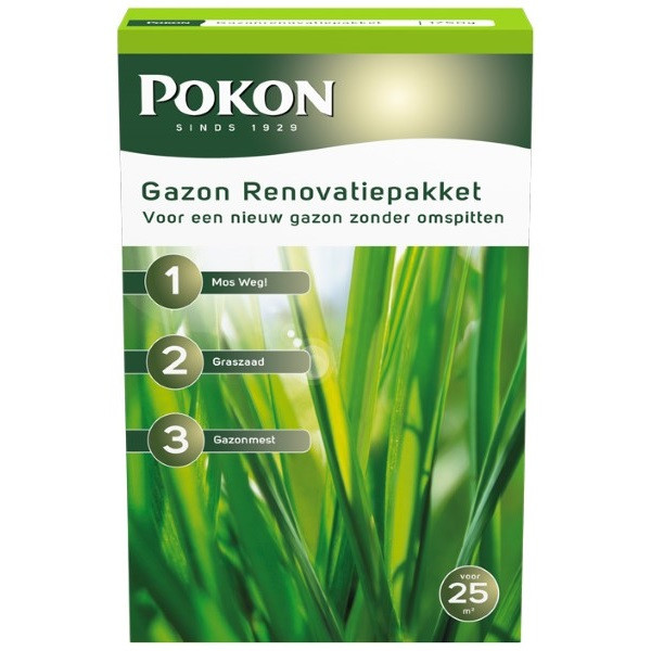 Pokon Gazon hersteller | Pokon | 25 m² (Mosbestrijder, Graszaad, Gazonmest, 1.75 kg) 7831423100 K170116017 - 2