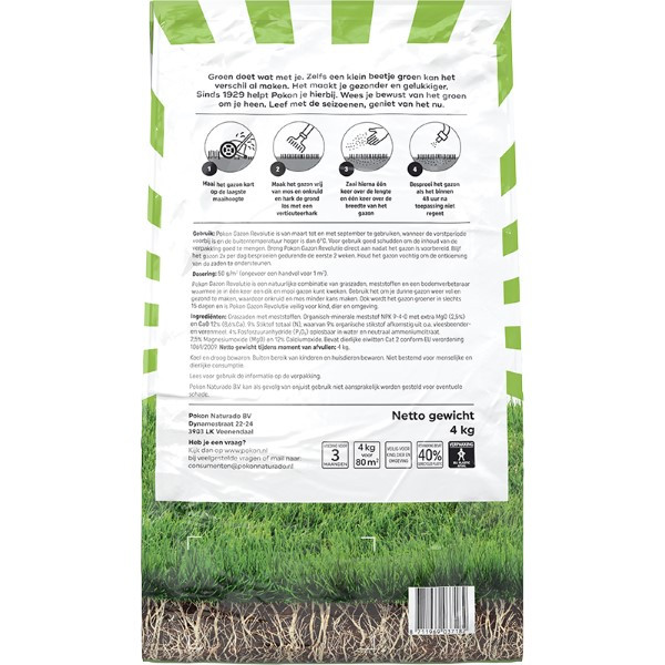 Pokon Gazon hersteller | Pokon | 80 m² (Graszaad, Meststof, Bodemverbeteraar, 4 kg) 7202110015 K170115631 - 3