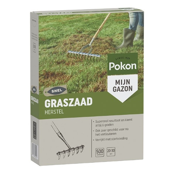 Pokon Graszaad herstel | Pokon | 20 - 30 m² (Snel kiemend, 500 gram) 7684540100 K170116101 - 1