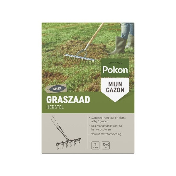 Pokon Graszaad herstel | Pokon | 40 - 60 m² (Snel kiemend, 1 kg) 7684501100 K170116102 - 2
