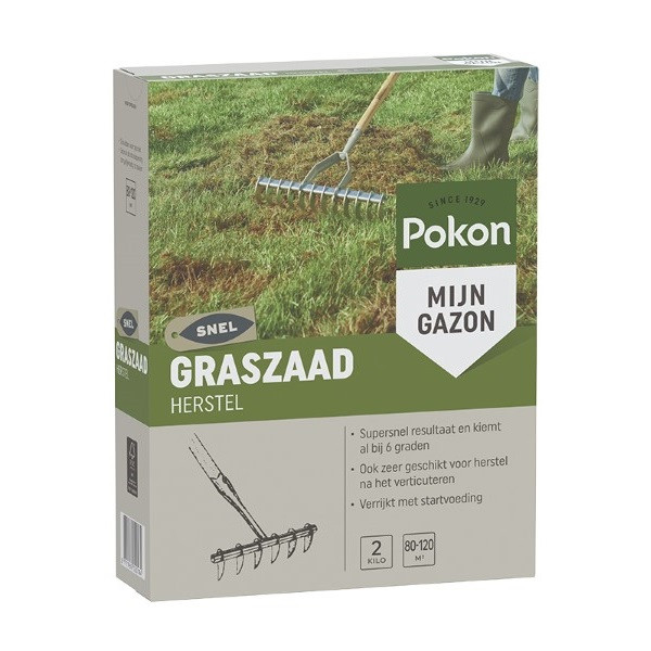 Pokon Graszaad herstel | Pokon | 80 - 120 m² (Snel kiemend, 2 kg) 7684561100 K170116103 - 1