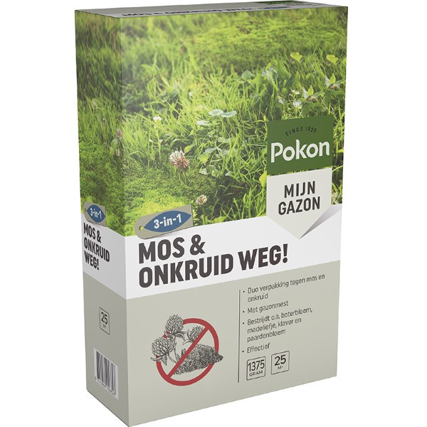 Pokon Mos en Onkruid Weg | Gazon | 25 m² (1.375 kg)