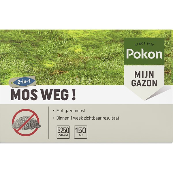 Pokon Mosverwijderaar gazon | Pokon | 150 m² (Korrels, 5250 gram) 724091 K170115874 - 2