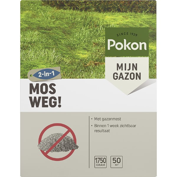 Pokon Mosverwijderaar gazon | Pokon | 50 m² (Korrels, 1750 gram) 724089 K170115872 - 2