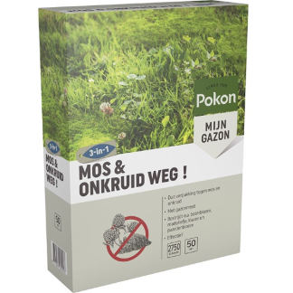 Pokon Onkruid en mos verwijderaar gazon | Pokon | 50 m² (Korrels, 2750 gram) 724093 K170115876 - 1