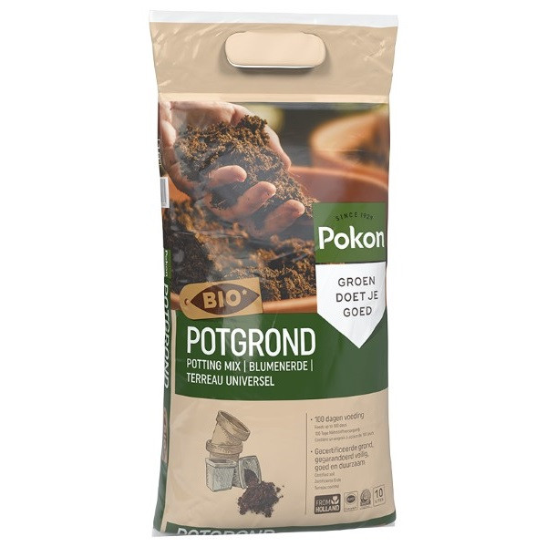Pokon Potgrond | Pokon | 10 liter (Universeel, Bio-label, Turfvrij) 7202010122 7990601400 7990608400 K170115695 - 1