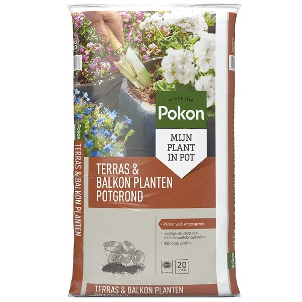 Pokon Terras- en balkonplanten potgrond | Pokon | 20 liter (Met voeding) 7927602101 K170115687 - 2
