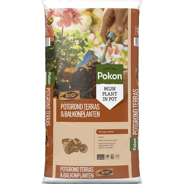 Pokon Terras- en balkonplanten potgrond | Pokon | 40 liter (Bio-label, Turfvrij) 7992604400 K170116144 - 2