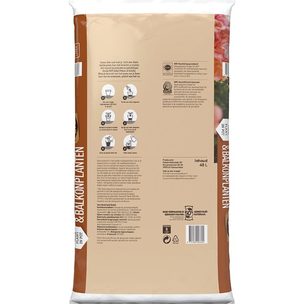 Pokon Terras- en balkonplanten potgrond | Pokon | 40 liter (Bio-label, Turfvrij) 7992604400 K170116144 - 3