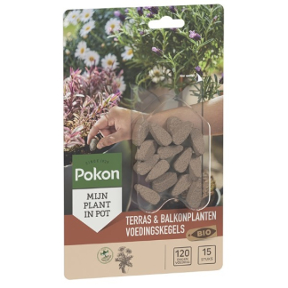 Pokon Terras- en balkonplanten voeding | Pokon | 15 stuks (Kegels, Bio-label) 7029033100 K170116182 - 