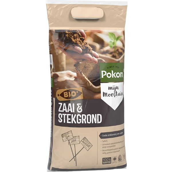 Pokon bio zaai- & stekgrond | 10 liter (Bio-label, Turfvrij) 7202010115 7938608100 C170115693 - 1