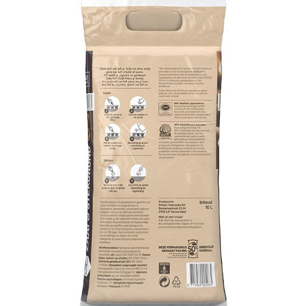 Pokon bio zaai- & stekgrond | 10 liter (Bio-label, Turfvrij) 7202010115 7938608100 C170115693 - 3