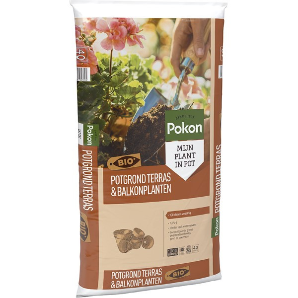 Pokon potgrond terras & balkonplanten bio | 40 liter (Turfvrij) 7992604400 C170116144 - 1