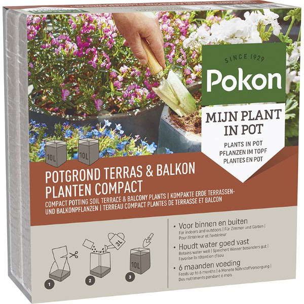Pokon terras & balkon planten kokos potgrond compact | 20 liter (Turfvrij) 7202110206 C170115634 - 1