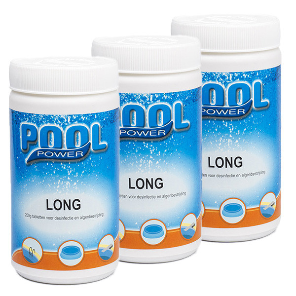 Pool Power Chloortabletten | Pool power | Traag oplosbaar (200 gram, 15 stuks)  V170115178 - 1