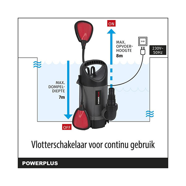Powerplus Dompelpomp | Powerplus | 13000 ltr/u (750 W, Draaghandvat, Vlotterschakelaar) POWEW67906 K170114239 - 6