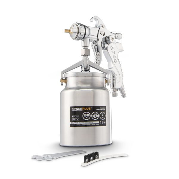 Powerplus Verfspuit | Powerplus | 1 liter inhoud (Luchtdruk 3 Bar, Regelbaar, Insclusief accessoires) POWAIR0110 K180107129 - 1