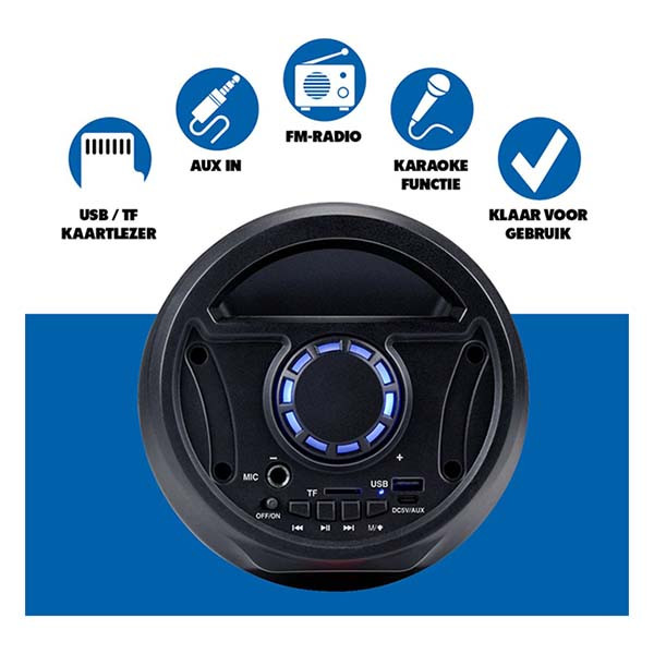 ProCable Bluetooth speaker | 16 x 16 x 38.5 cm (10W, RGB, Spatwaterdicht) 871125225650 K105005276 - 3