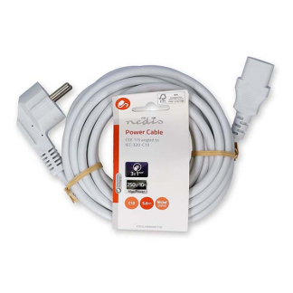 ProCable C13 kabel | Nedis | 5 meter (Haaks, Wit) 51321 CEGL10000WT50 CEGP10000WT50 N010803038 - 4