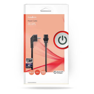 ProCable C13 kabel | ProCable | 3 meter (Haaks, Zwart) 95142 CEGB10000BK30 CEGL10000BK30 CEGP10000BK30 N010803019 - 4