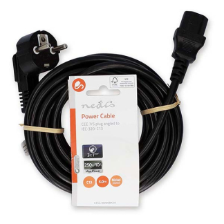 ProCable C13 kabel | ProCable | 5 meter (Haaks, Zwart) 51320 CEGL10000BK50 CEGP10000BK50 N010803020 - 4