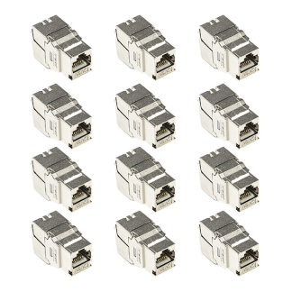 Keystone RJ45 | Cat6a S/FTP | 12 stuks (Zink, Trekontlasting)