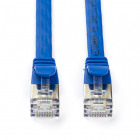 Netwerkkabel | Cat6a U/FTP | 0.25 meter (100% koper, Plat, Blauw)