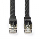 Netwerkkabel | Cat6a U/FTP | 0.25 meter (100% koper, Plat, Zwart)