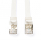 Netwerkkabel | Cat6a U/FTP | 0.5 meter (100% koper, Plat, Wit)